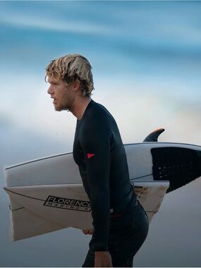Men's Florence Black Long-Sleeve Rash Guard Swim Top